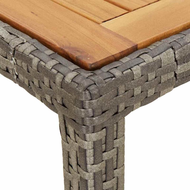 vidaXL Garden Dining Table Gray 98.4 x 39.4 x 29.5 in Poly rattan - 98.4 x 39.4 x 29.5 in