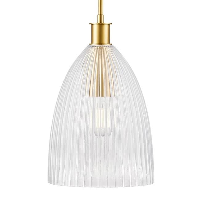 Bellevue SHP80153 10" Wide Mini Pendant with Clear Pleated Glass Shade