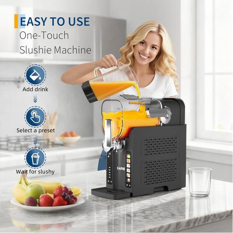 54oz Slushy Machine, Slushie Maker with 6 Preset Modes, LED Display for Home Party Use, Grey