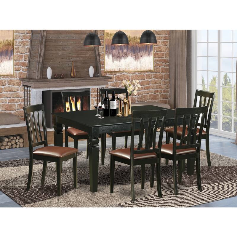Dinette Table Set with Chairs - Kitchen Dining Room Table Set - 7 Piece Set