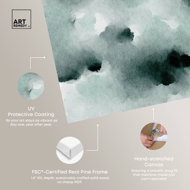 Art Remedy Diluted Smoke In The Snow Gallery Wrapped Watercolor Boho Abstracts