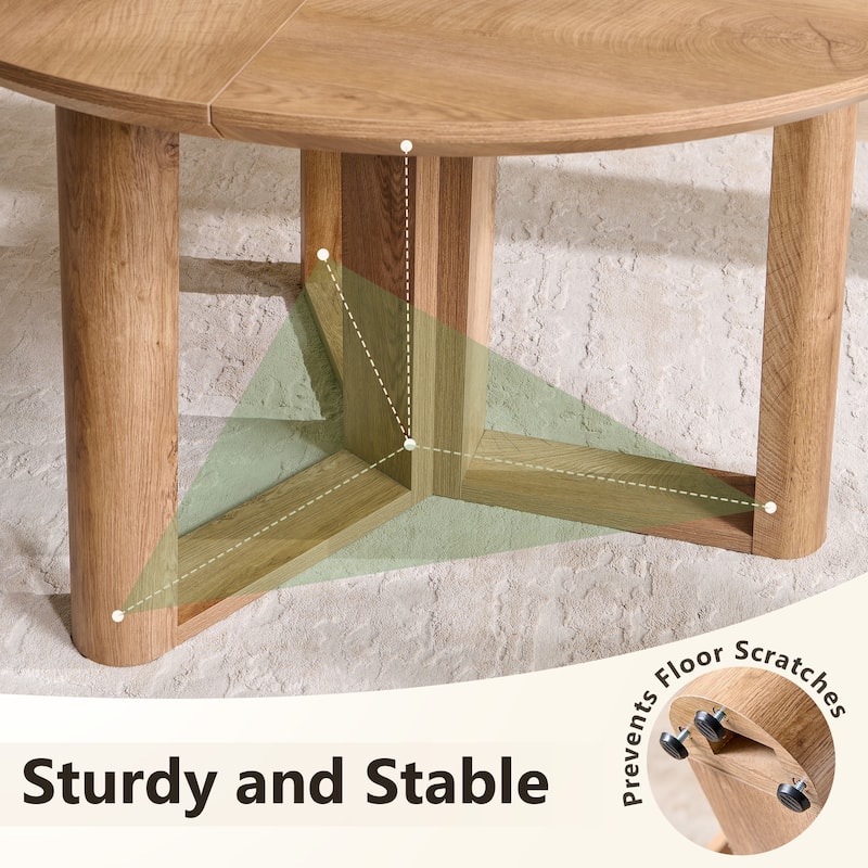 Modern Dining Table for 4-6, Round Dining Room Table for Kitchen