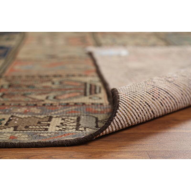 Hand Knotted Oriental 100% Wool Carpet Traditional Geometric Peach Bakhtiari Area Rug - 9' 4'' X 6' 11''