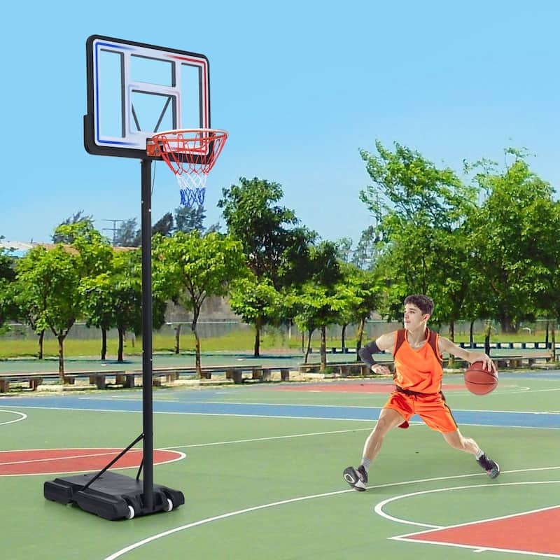 4.76 ft. to 10 ft. Height Adjustable Youth Adults Portable Basketball Hoop Outdoor Basketball