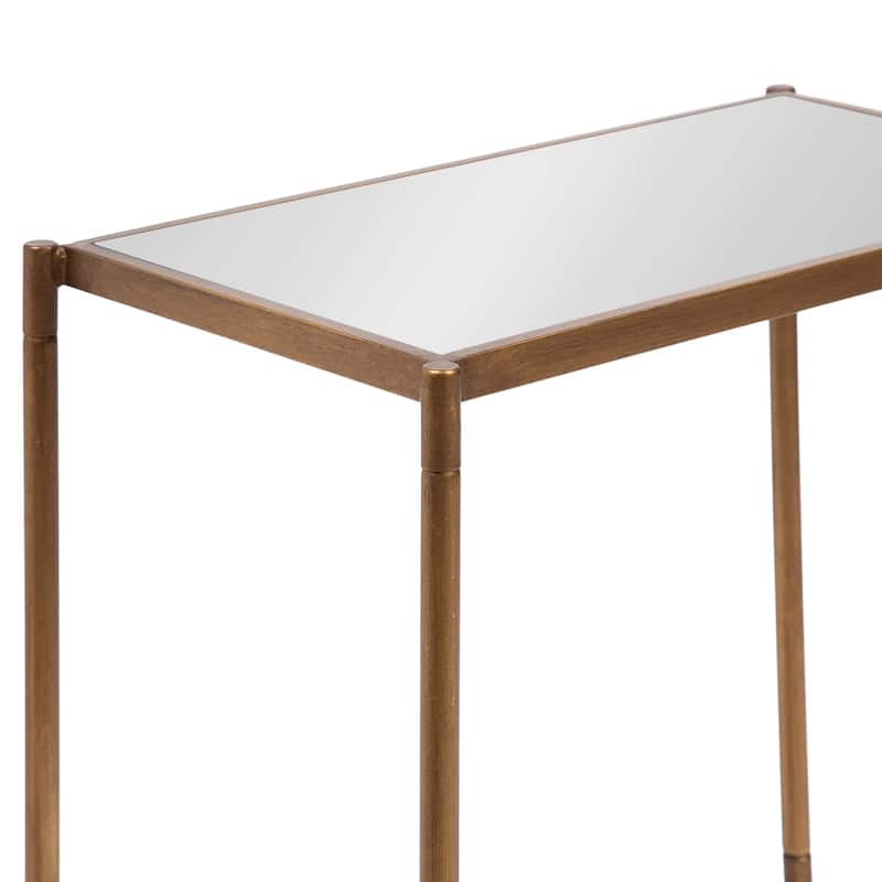 Kate and Laurel Catriona Side Table Mirror and Metal