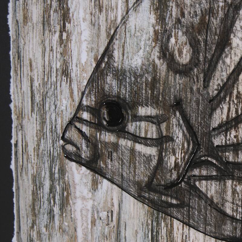 Wood Grain Fish IV Framed Art Print