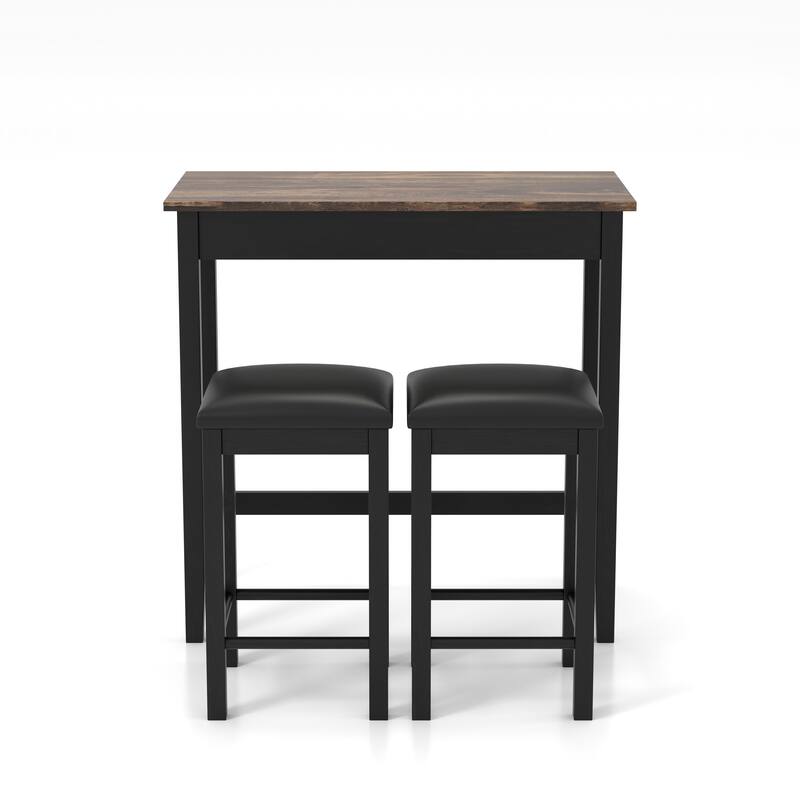 Gendt Industrial Walnut Wood 2-Tone 3-Piece Counter Height Table Set by Copper Grove