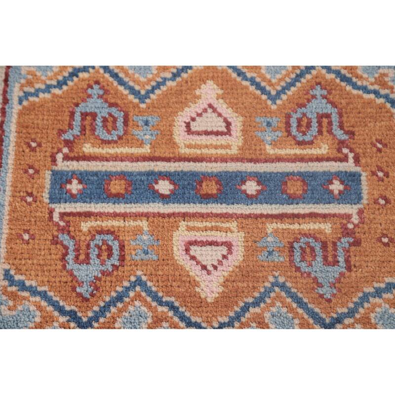 Geometric Khotan Runner Rug Handmade Oriental Wool Carpet - 2'6"x 7'10"