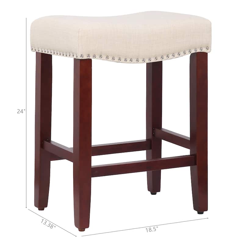 Jameson Upholstered Polyester Cherry 24 Inch Counter Stool (Set Of 2)
