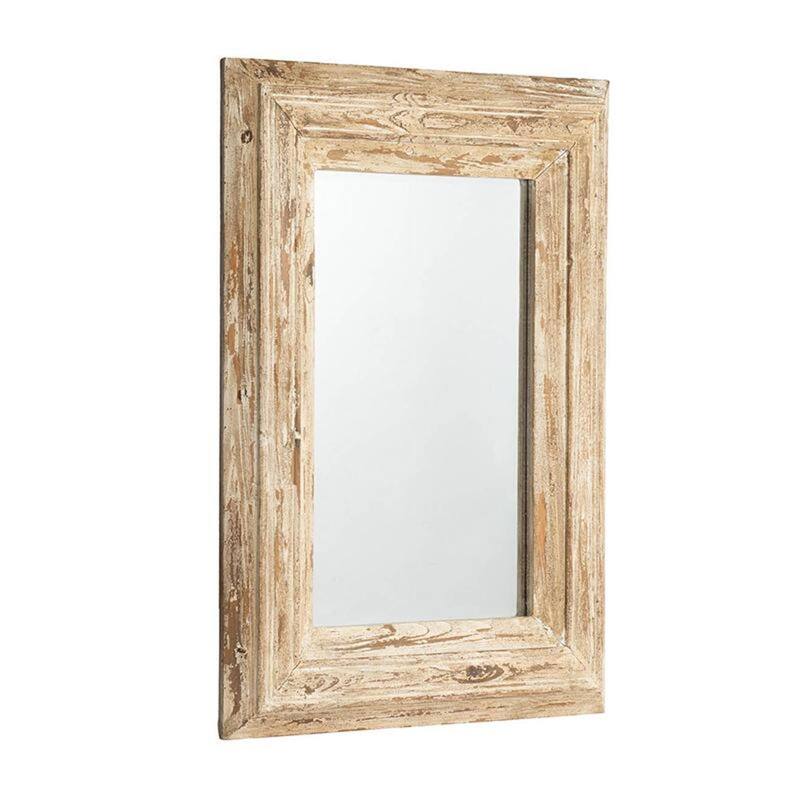HomeRoots 39" Natural Distressed Wood Framed Accent Mirror - 29.7' X '39.4' X '2
