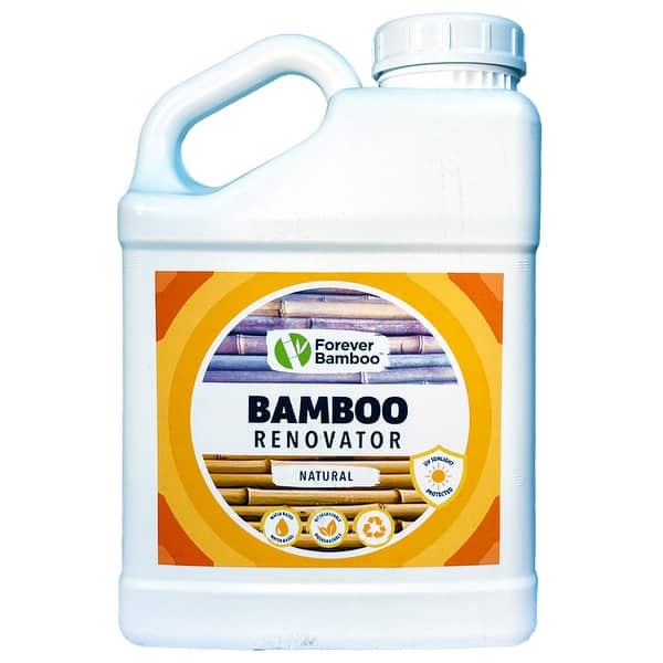 slide 2 of 9, FOREVER BAMBOO Renovator Exclusive Formula, Water-Based, Eco-Friendly UV-Protection Bamboo Restoration Solution Natural Stain Natural