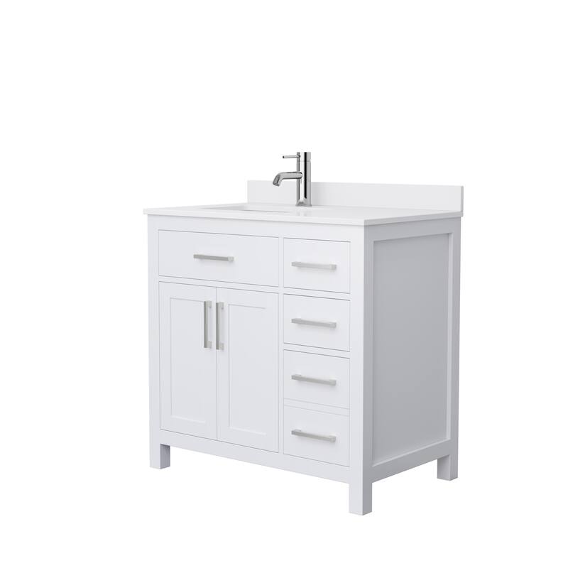 Beckett 36 Inch Single Vanity, Cultured Marble Top