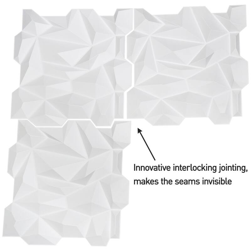 Art3d 3D Wall Panels PVC Jagged Diamond Design (32 Sq.Ft)