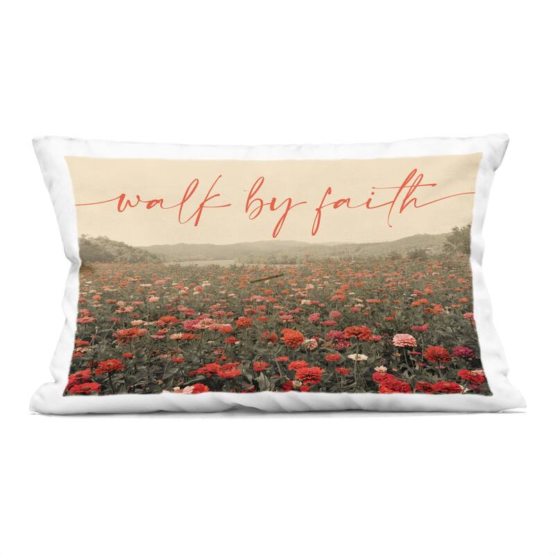 Stupell Walk By Faith Garden Decorative Printed Throw Pillow Design by GAIL PECK - Accent - Polyester - Red - Single