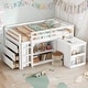 preview thumbnail 22 of 38, Twin Rubber Wood Loft Bed with Drawer Cabinet, Shelf Cabinet and Pull-out Desk with a Two-tier Side Shelf