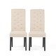 preview thumbnail 2 of 9, Tall-back Natural Fabric Dining Chair (Set of 2) by Christopher Knight Home