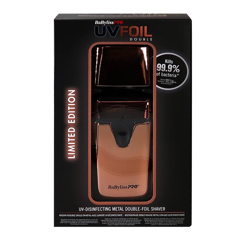 BaByliss Pro FXONE ROSEFX Shaver FX79FSRG + Double Foil Shaver + Travel Case Fits Clipper Shaver Trimmer, Accessories + Comb