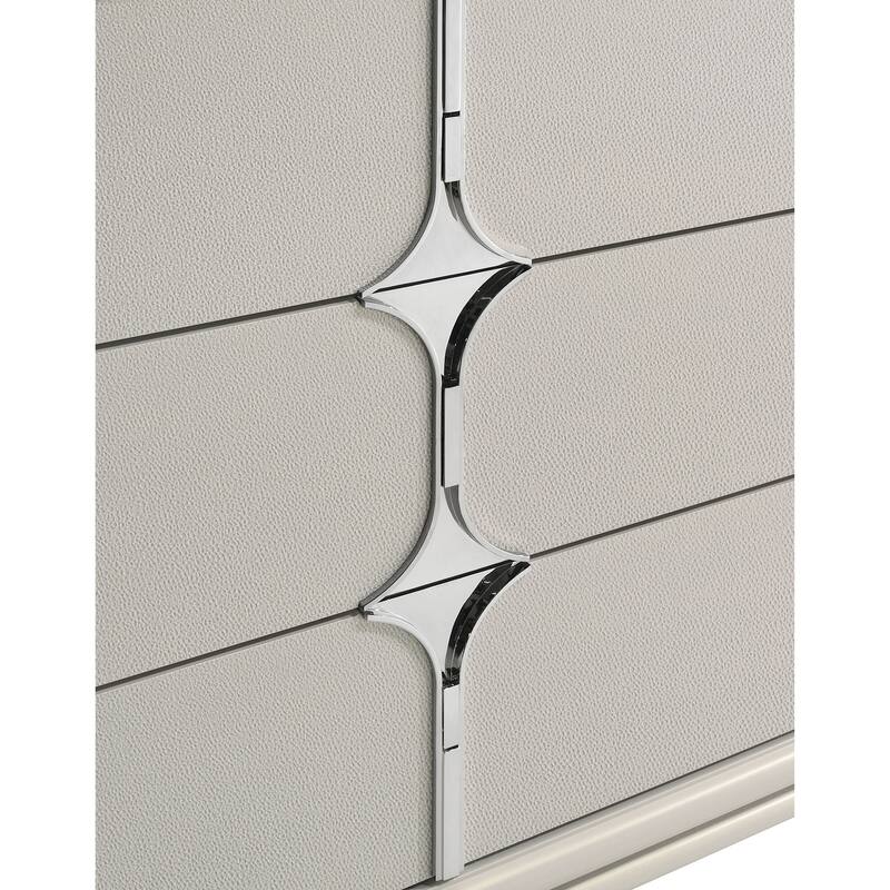 Gwendolyn Pearl White 6-drawer Dresser Cabinet