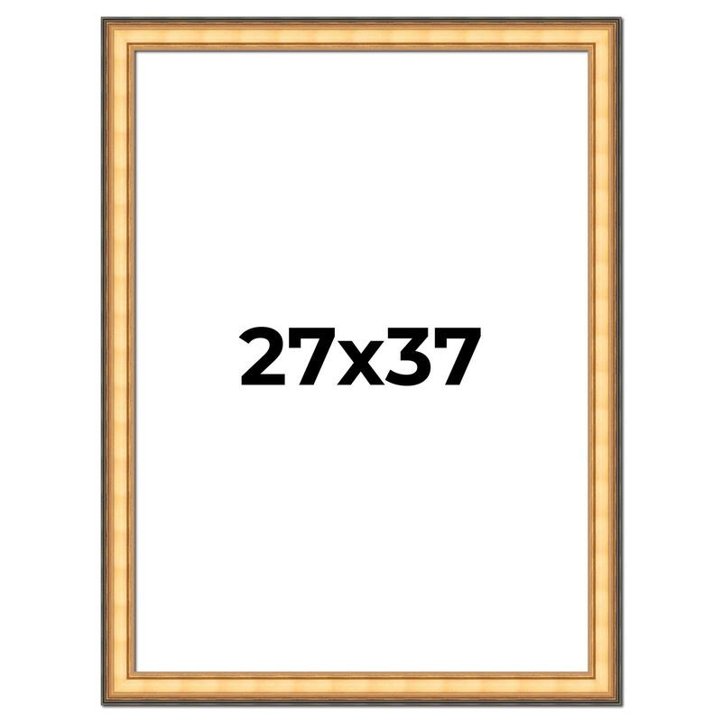 27x37 Frame Gold Plein Aire Solid Wood Picture Frame Width 2 Inches |