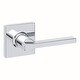 preview thumbnail 3 of 2, Kwikset Casey Passage Door Lever Set with Square Rose Bright Chrome