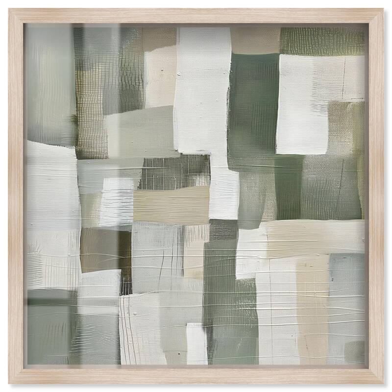 Pale Jade Green I Shadowbox by Art Remedy - Natural - 24" x 24"