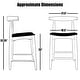 preview thumbnail 2 of 22, Solid Wood Farmhouse 25" Counter Bar Stool Barstool Modern Dining Elbow With Open Back PU Leather Cushion Kitchen Island