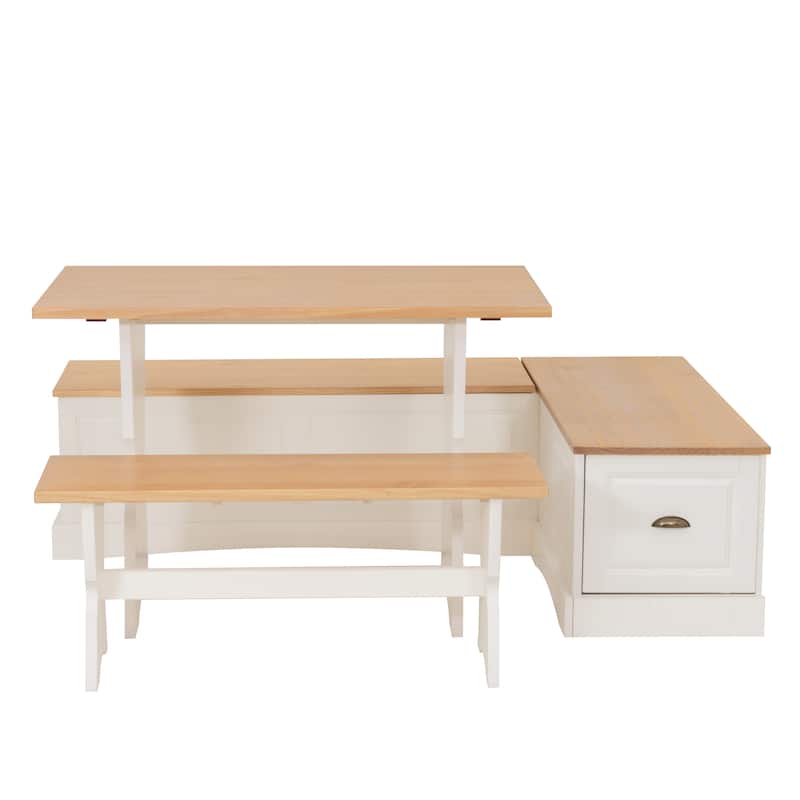 Ame Walnut Backless Nook Table Set