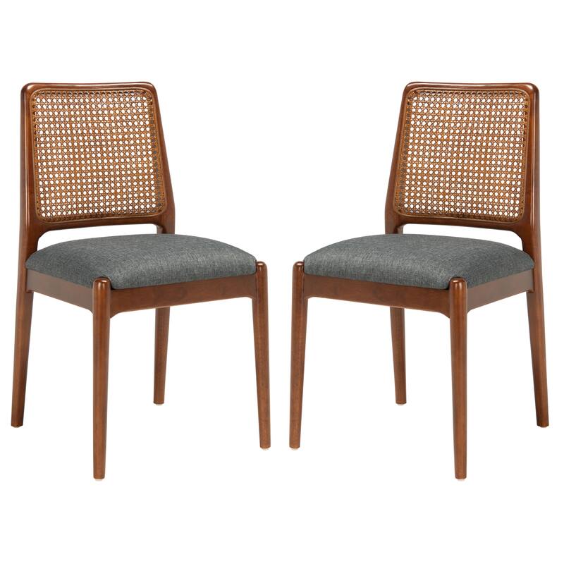 SAFAVIEH Sylva Rattan Cushion Dining Chair (Set of 2) - 19" W x 17.5" L x 32" H - 19Wx18Dx32H