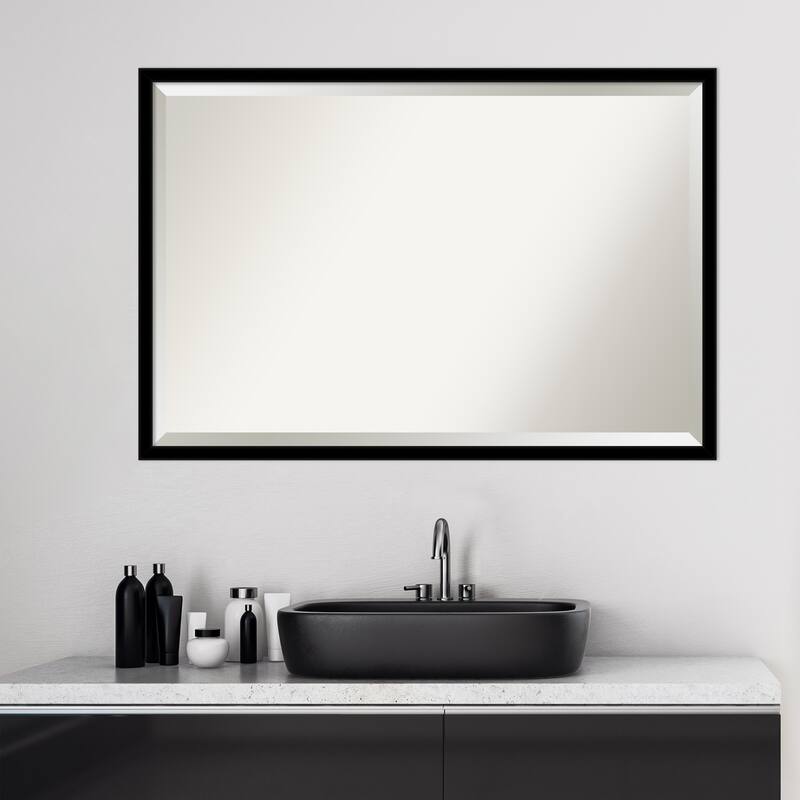 Beveled Bathroom Wall Mirror - Jet Frame