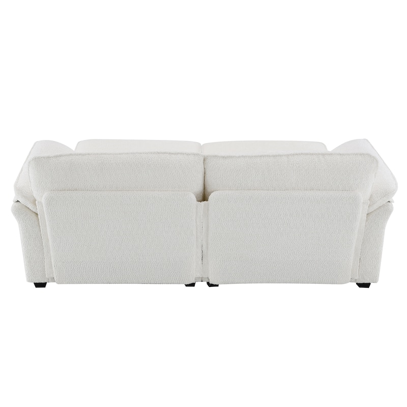 4-Seat White Chenille Modular Sofa Bed Set, 81x55x32 inches, 143 lbs