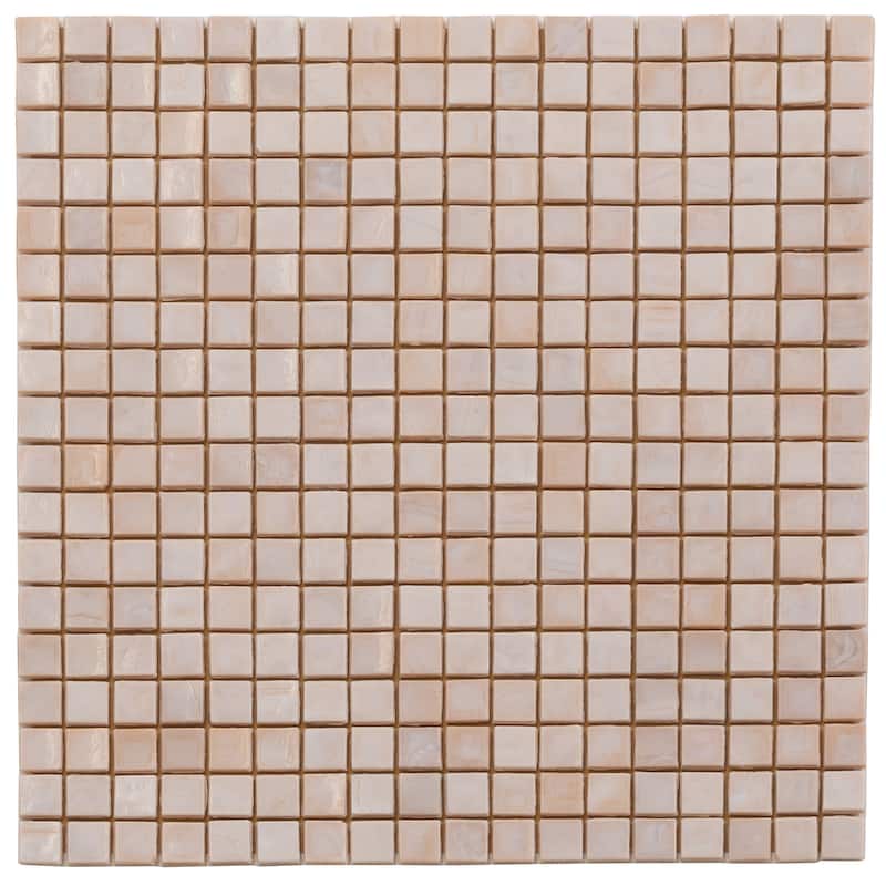 Apollo tile 12" x 12" Skosh Glossy Shimmer Beige Glass Tile (18.69 sq ft/case) - 20 Pack