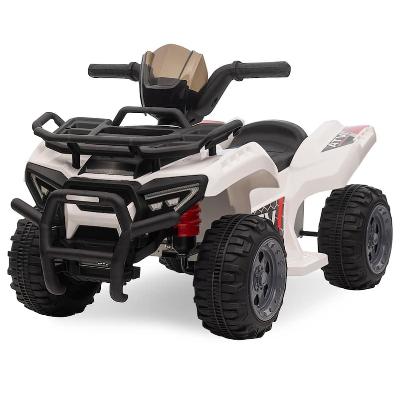 6V Ride On Car 4 Wheeler with Music for Toddlers 1-3 Years - White
