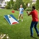 preview thumbnail 2 of 4, 3 x 2FT Portable Cornhole Set with Foldable Legs and Side Handle - Blue & Red & White