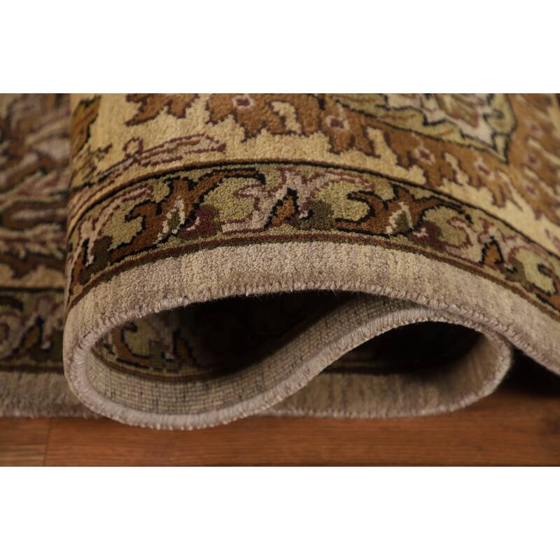 All-Over Floral Agra Indian Area Rug Hand-Knotted Wool Carpet - 9'1"x 12'2"