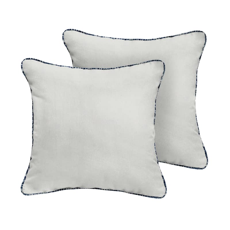 Ivory with Indigo Graphic Corded Indoor/ Outdoor Pillow Set (Set of 2)