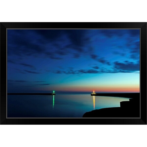 Niels Christian Wulff Economy Framed Print with Standard Black Frame entitled Midnight Blue