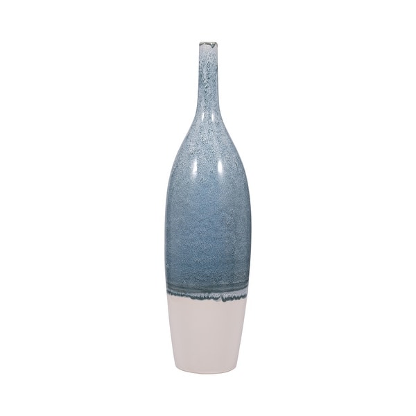 Sagebrook Home Blue Kashion Vase - Stoneware Decor Accent for Modern Living Spaces - Bed Bath & Beyond
