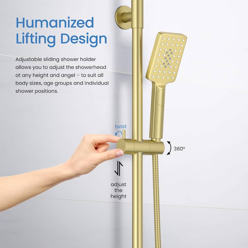 Cube Pressure Balanced 2-Function Shower Column with Rough In Valve