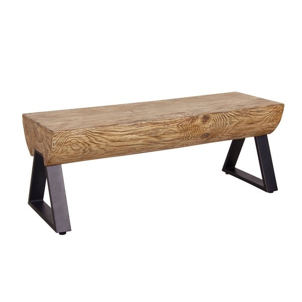slide 3 of 4, Outdoor Tree Trunk Style Garden Bench - Seating Size: 48'' W x 16'' D x 18'' H Tree-Trunk Look