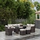 preview thumbnail 8 of 10, 7-piece Patio Outdoor Wicker Sectional Sofa Set with Storage Box and Ottoman