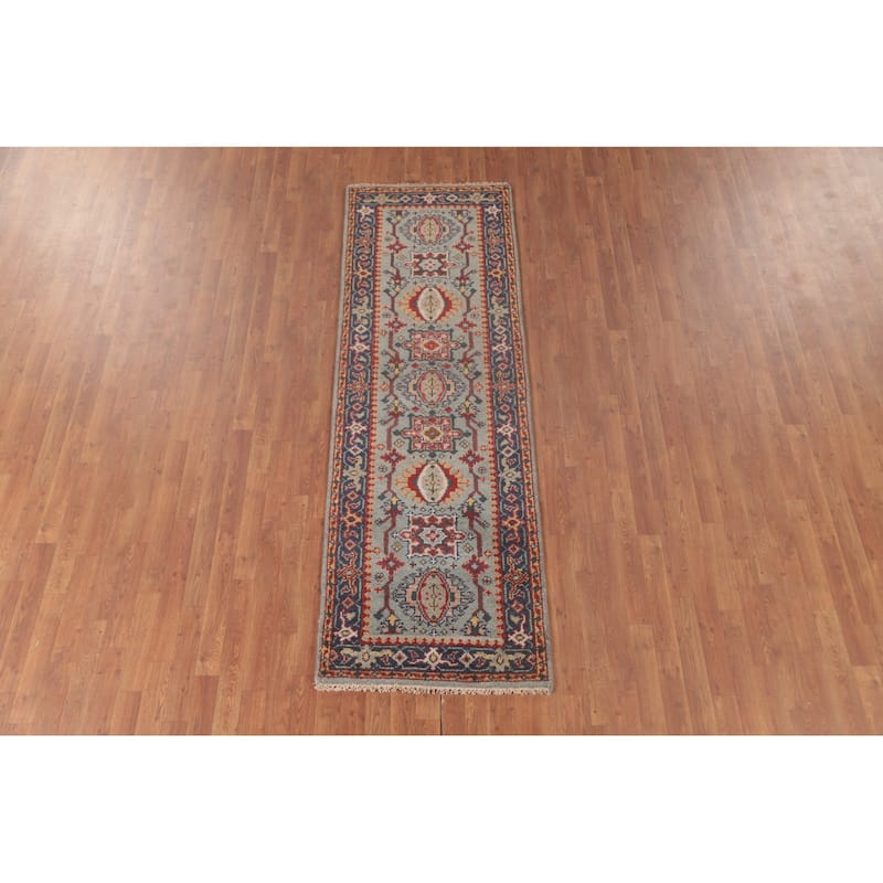 Kazak Oriental Runner Rug Handmade Wool Carpet - 2'8"x 8'1"