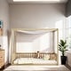 preview thumbnail 4 of 29, Full Size Canopy Frame Floor Bed with Fence,Guardrails