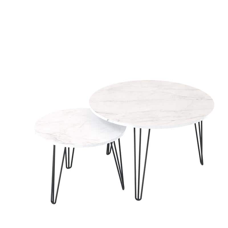 27.56'' Round Nesting Coffee Table Set of 2