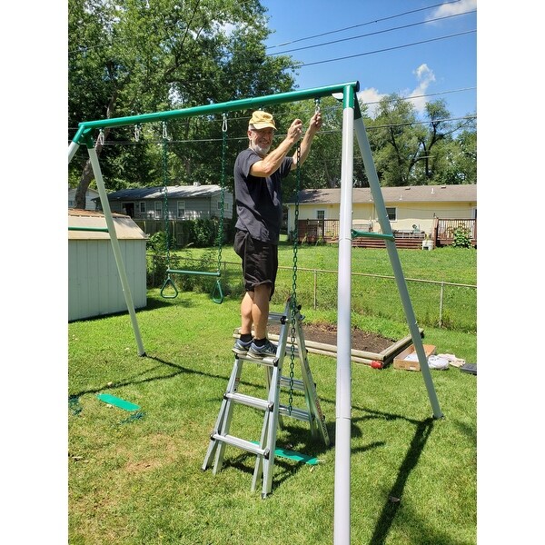 Shop Backyard Discovery Big Brutus Heavy Duty Metal A Frame Swing Set H 9 5ft X W 13ft X D 7 5ft Overstock 28165554