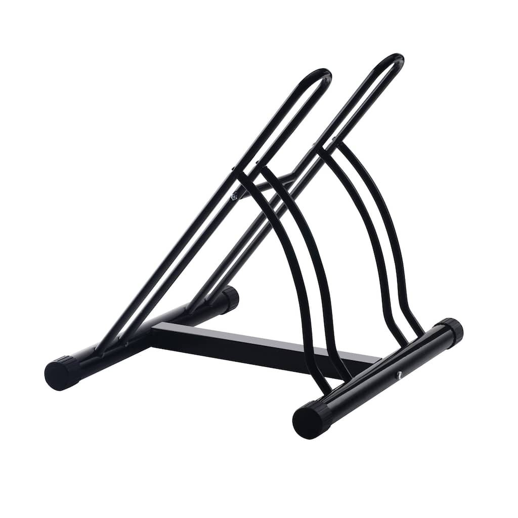 Bike Rack - Dual Bicycle Stand for 2 Bikes - Indoor or Outdoor Bike Storage - Steel Bike Racks by Rad Cycle (Black)