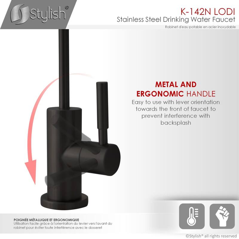 STYLISH Pull Dow Kitchen Faucet + Water Tap - Matte Black Finish