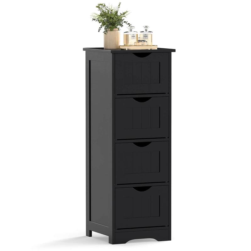 Costway 32.5'' Bathroom Floor Cabinet with Anti-tipping Device - Black