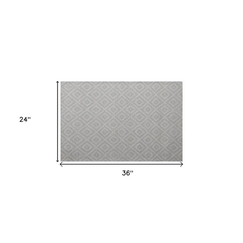 HomeRoots Geometric Transitional Rectangle Area Rug - 36.00 in. x 24.00 in. x 0.50 in.