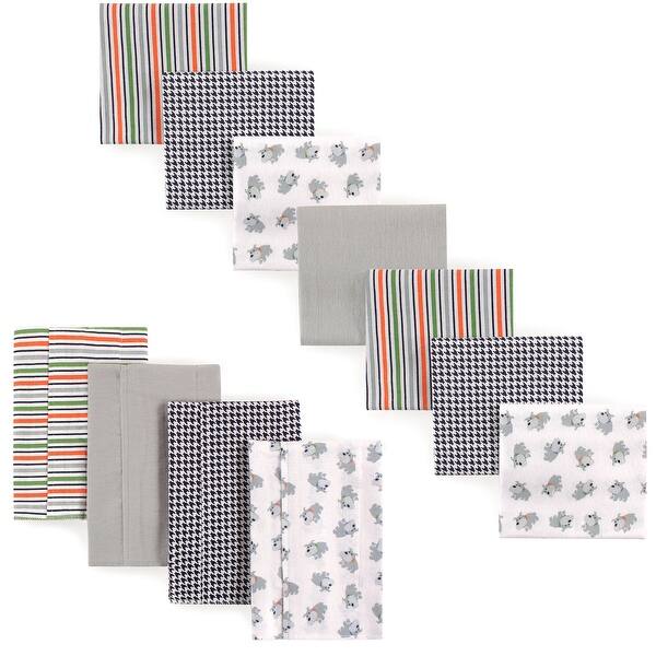 slide 1 of 1, Luvable Friends Infant Boy Cotton Flannel Burp Cloths and Receiving Blankets, 11-Piece, Dog, One Size - Dog - One Size