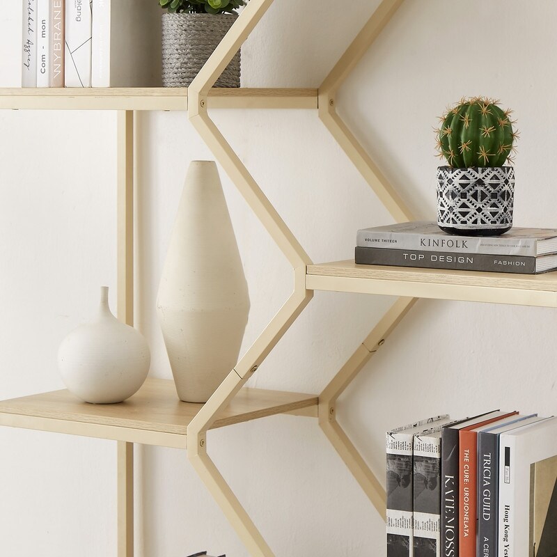 Modern Bookcase, 5-Shelf Storage Organizer Bookshelf with 14-Cube Display  Book Shelf - On Sale - Bed Bath & Beyond - 36775723